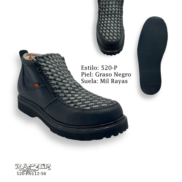 Botin graso negro mil rayas