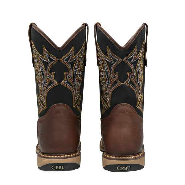 Men's Cebu Tumbleweed Waterproof Steel Toe Cowboy Boots - SQR WP STL