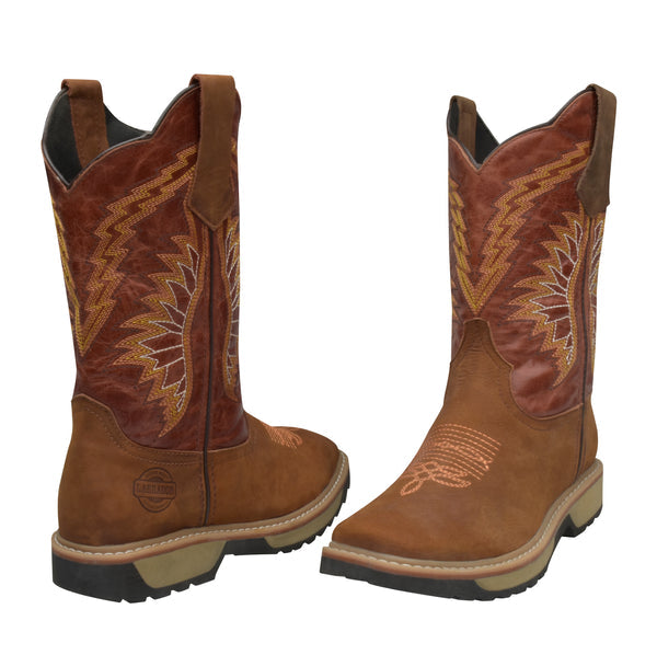 Men's Wings Steel Toe Cowboy Work Boots - CW