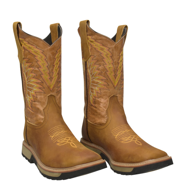 Men's Wings Steel Toe Cowboy Work Boots - CW