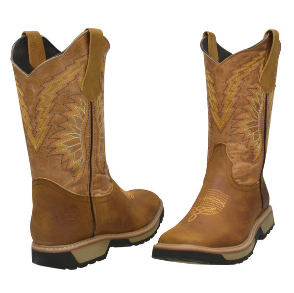 Men's Wings Steel Toe Cowboy Work Boots - CW