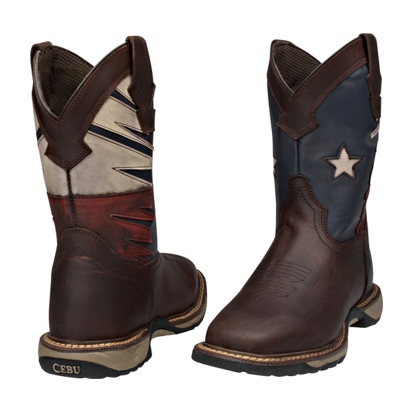 Men's Cebu Patriot Soft Toe Lightweight 10" Pull On Work Boots