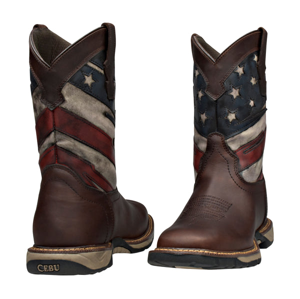 Men's Cebu Patriot Soft Toe Lightweight 10" Pull On Work Boots