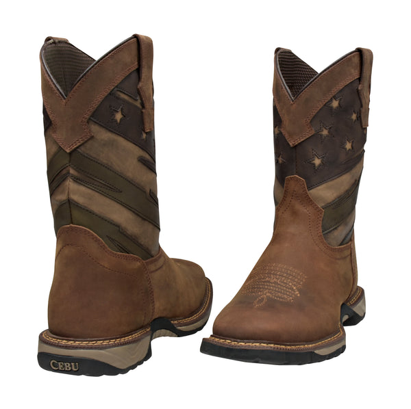 Men's Cebu Patriot Soft Toe Lightweight 10" Pull On Work Boots